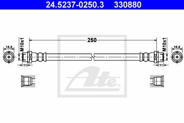 FREN HORTUMU ARKA 230MM VW T5 T6 T7 . 2003>