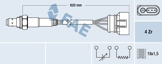 LAMBDA (OKSİJEN) SENSÖRÜ VW GOLF-POLO-POLO CLASSIC-CADDY-VENTO-A6-CORDOBA-IBIZA ADR-AFH-AQQ-AUB-AEE-ALM-AEA 1.4 İ-1.6 İ-1.8 1991-2002