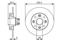 FREN DİSKİ 207/307/208/2008/C4 04- ARKA 250mm PEUGEOT