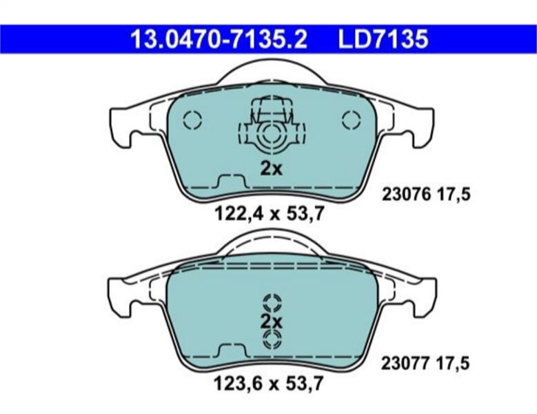 FREN BALATASI ARKA SERAMIC (GDB1389) VOLVO  S60 S80 2000>