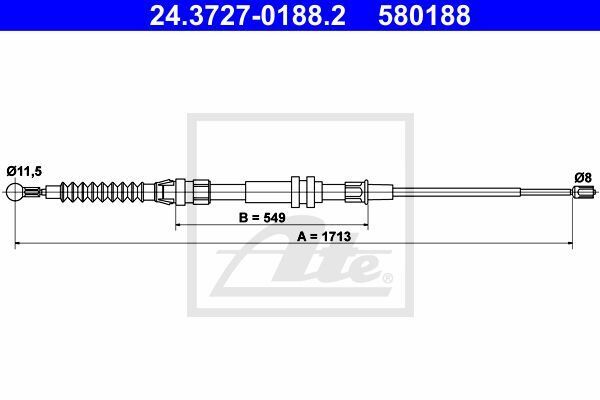 EL FREN TELİ ARKA (1718 MM) VW CADDY III 1.9 TDI-2.0 TDI 2004>2015