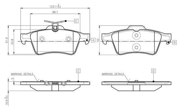FREN BALATASI ARKA (GDB1469) FORD CONNECT FOCUS C MAX 2002>