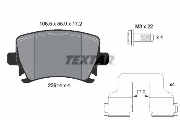 FREN BALATASI ARKA VW CADDY-PASSAT-A6-GOLF5-GOLF6 2004>