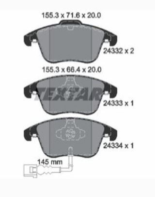 FREN BALATASI ÖN VW TİGUAN-Q3-SHARAN 2007>