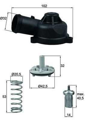 TERMOSTAT 83 C GOLF JETTA PASSAT POLO FABIA OCTAVIA RAPID SUPERB IBIZA TOLEDO A1 A3 2006-2013 VW JETTA A1 GOLF 5-6
