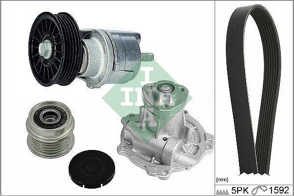 V KAYIŞ GERGİ SETİ+DEVIRDAIM (980158)+535 0004 10+534 0185 10+ 5PK1592 AFN-AVG-AFF-AHU-1Z VW PASSAT VARIANT-AUDI A4 A6 1.9 TDI 1995>2001