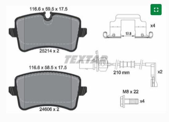FREN BALATASI ARKA-116,4X58,8X17,5 AUDI A6   11-