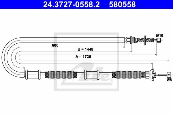 EL FREN TELİ 1736MM FIAT  DOBLO 2001>