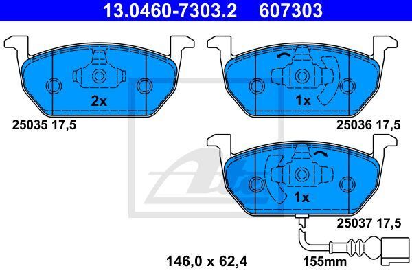 FREN BALATASI ÖN VW GOLF VII LEON OCTAVIA 1,2 1,4 1,8 2,0TSI 2,0TDI 2013>