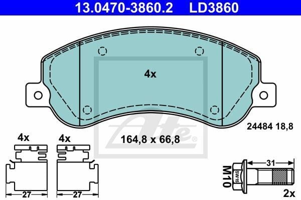 FREN BALATASI ÖN CERAMIC VW AMAROK TRANSIT 2,2 2,4 3,2 06>16