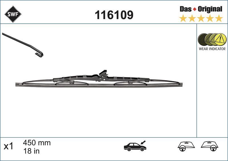 SİLECEK 45 CM CADDY 96-03 POLO CLS 97-01 ÖN SAG VW  83 > 01