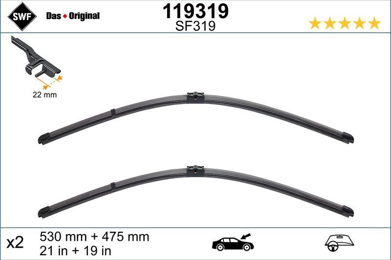 SİLECEK SÜPÜRGESİ ÖN TAKIM-530X475 VW GOLF IV-BORA 03-2 Lİ