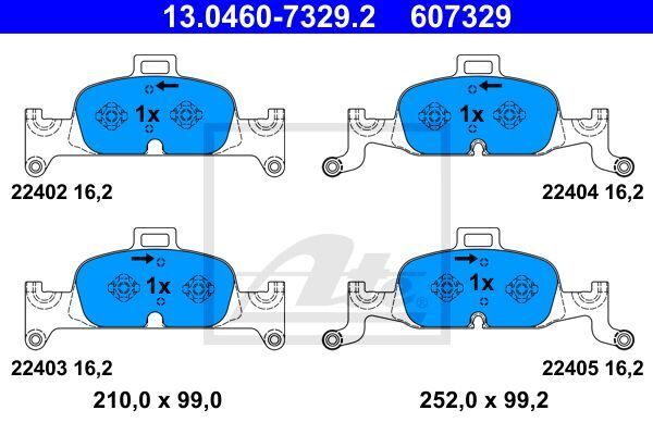 FREN BALATASI ÖN (YENGEÇ TIP) (GDB2126) AUDI A4 A5 A6 A7 Q5 2016>