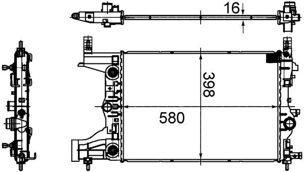 RADYATÖR CRUZE 1,6 ASTRA J 580×400 MANUEL OPEL PSA-8MK 376 749 851