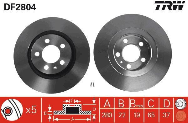 FREN DİSKİ ÖN 280MM VW BORA GOLF BEETLE OCTAVIA LEON TOLEDO A3 1.4 1.6 1.9 2.0 1996>2014