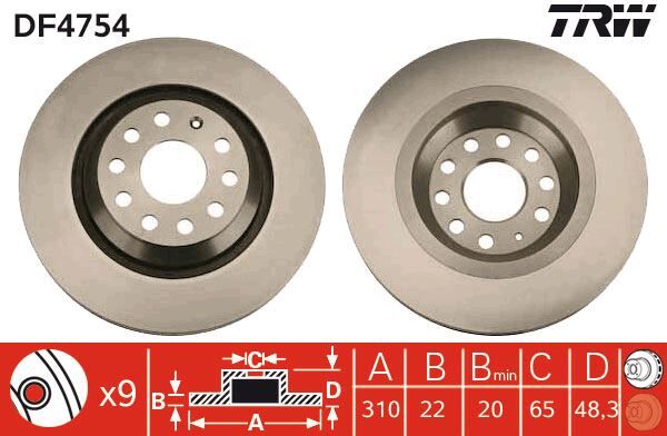 FREN DİSKİ TAKIM ARKA DOLU TİP 310mm VW GOLF V