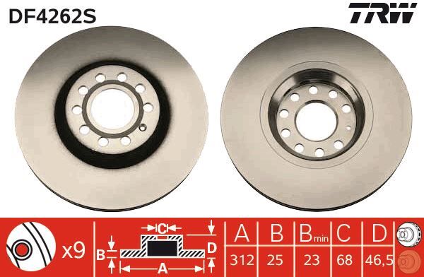 FREN DİSKİ TAKIM ÖN HAVALI 2,5-3,0 312mm AUDI SÜPER B A4/A6