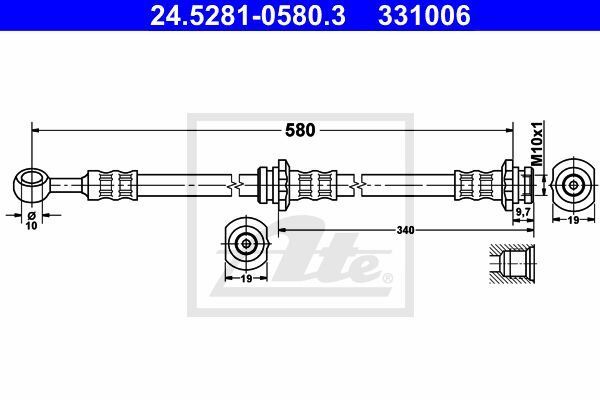 FREN HORTUMU ARKA 580MM NISSAN  PRIMERA 1996-2002