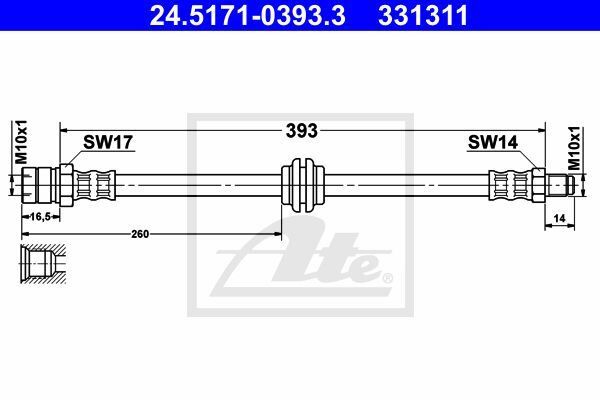 FREN HORTUMU 181-1500-924 VW