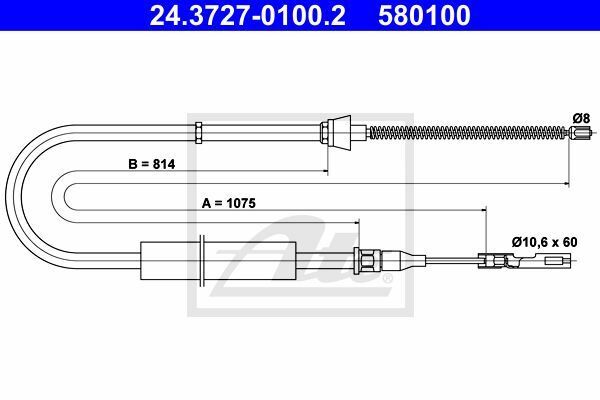 EL FREN TELİ ARKA SAĞ-SOL (1075/814) AUDI A2  2000>2005