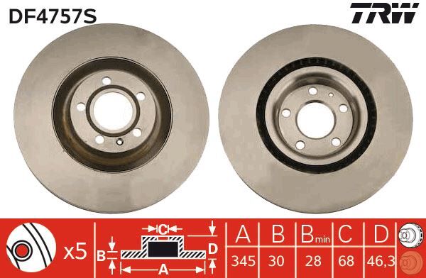 FREN DİSKİ TAKIM ÖN 345 MM 2,0 TFSİ AUDI A4  05-08