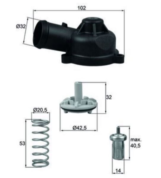 TERMOSTAT 83 C GOLF JETTA PASSAT POLO FABIA OCTAVIA RAPID SUPERB IBIZA TOLEDO A1 A3 2006-2013 VW JETTA A1 GOLF 5-6