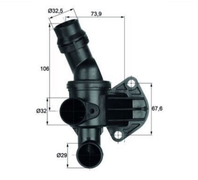 TERMOSTAT 80 °C CDLG BYD CDLJ VW GOLF V-VI-POLO SCIRCCO 2.0 TSI 2014/2017