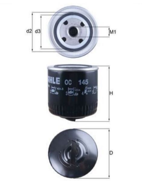 YAĞ FİLTRESİ CADDY II 1.9D 97/-POLO 1.9D 94/99 X VW
